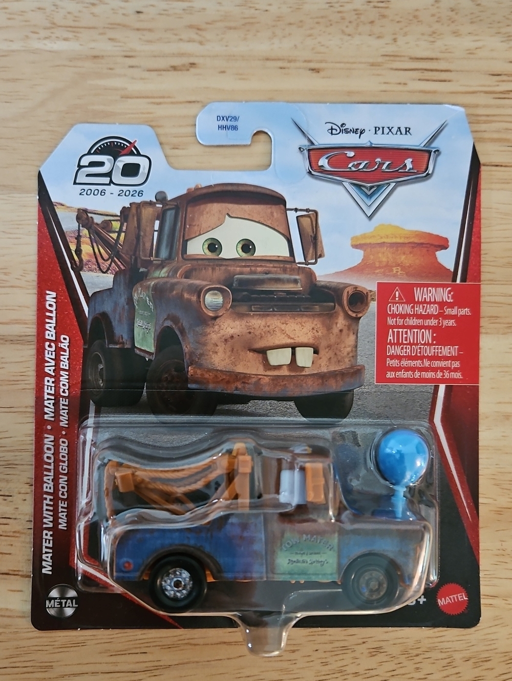 Disney Pixar Cars 20th Anniversary Mater with Balloon Diecast NIP Mattel 2026